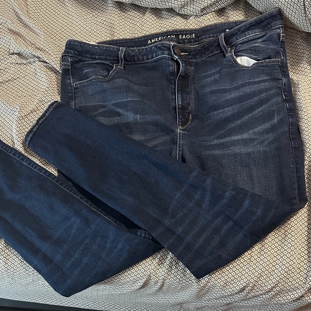 American Eagle Outfitters Women's Dark Blue Skinny Jeans 22 Long